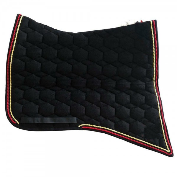 Baroque Saddle Pad - Black Velvet & Red Gold