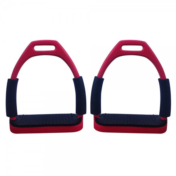 Best Powder Coated Flexi Stirrup Irons Dark Pink Color